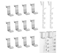 Veiteibe 12 Pezzi Ganci per Porta Interne,Ganci per Porte in Acciaio Inossidabile per Porta, con Set di 2 Appendiabiti per Porta Senza Perforazione, per Camera da Letto Appendiabiti Borsa