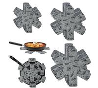 Veiteibe Proteggi Pentole - Set 12 Pezzi (38/35/26 cm) - Ideali per Pentole e Padelle Antiaderenti in Acciaio Inox, Ghisa, Ceramica (Grigio)