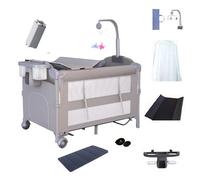 Veitoalioy Culla Neonato Next to me, Convertibile Culla Co-sleeping Dotato di ruote mobili, Viene fornito con zanzariera di lusso, viaggio pieghevole multifunzionale (6602 Grey)