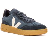 Veja Camoscio Laterale Logo con Lacci Donna Scarpe IN Blu Scuro Bianco EU 36-42