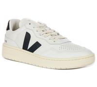 Veja Lea Pelle Flat Lace Trainer Da Uomo In Bianco E Navy EU 39-46