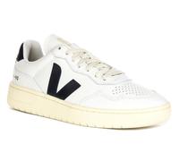 VEJA Pelle Laterale Logo Piatto Pizzo Donna da Ginnastica IN Bianco Navy UK 4 -