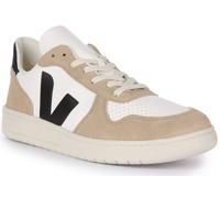 Veja V-10 Chromefree Sable Suede Leather Donna Sneakers Bianche Grigie EU 36-42