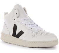 VEJA V-15 Bovina Pelle Amazzonica Gomma Uomo Ginnastica Bianco Nero UK 6 - 12