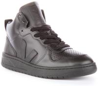 Veja V-15 In Pelle Bovina Gomma Amazoniana Hi Trainer Nero Completo Uomo UK 7-12