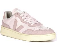 Veja V-90 In Vera Pelle Flat Lace Sneakers Donna Bianco Rosa EU 36-42