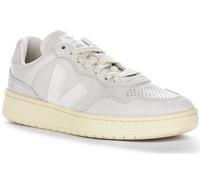 Veja V 90 Leather Suede Panel Pizzo Donna Trainer Grigio Chiaro EU 36-42