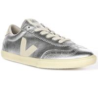 Veja Volley Leather Slim Brogue Effect Lace Up Womens Trainer Argento EU 36-42