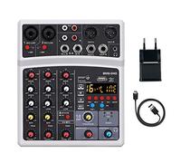 VejiA Mini Mixer Bluetooth a 4 canali Scheda audio Audio Dj 16 Effetti digitali Riduzione del rumore Display a livello di LED per Bar Canto