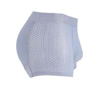 vejtmcc Boxer da uomo con imbottitura in rete, boxer shapewear con butt Enhancing Paddle, boxer in seta di ghiaccio, biancheria intima, rete trasparente, pantaloncini traspiranti, Azzurro, M