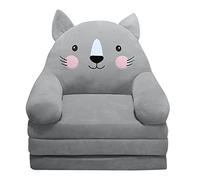 vejtmcc Divano pieghevole in peluche per bambini, 2 in 1, divano pieghevole per bambini, divano letto pieghevole, per soggiorno, camera da letto, senza fodera (grigio, taglia unica)