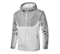 vejtmcc Giacca da uomo per le mezze stagioni, antivento, leggera, da trekking, per lo sport all'aria aperta, con cappuccio rimovibile, giacca funzionale per attività all'aria aperta, giacca a vento,