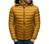 vejtmcc Piumino da uomo leggero trapuntato, giacca funzionale isolante, giacca termica, giacca per il tempo libero, colletto alto, stile sportivo, giacca per le mezze stagioni, giallo., M