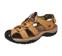 vejtmcc Sandali da uomo per attività all'aperto, estive, da trekking, in pelle, da spiaggia, da trekking, da corsa, da corsa, da corsa, da sport, ad asciugatura rapida, Z01 Gold, 43 EU