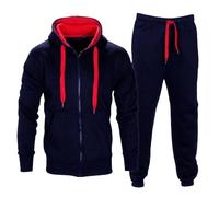 vejtmcc Tuta da jogging da uomo, per uomo, tuta sportiva, tuta per il tempo libero, pantaloni da jogging + felpa con cerniera, tuta da uomo, per calcio, palestra, streetwear, tuta da casa S-3Xl, NY2