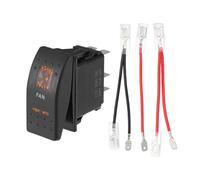 VekAuto Kit Interruttore a Bilanciere Ventola UTV a 5 Pin, 20A/12V 10A/24V SPST On Off Universale per Auto Impermeabile ABS Interno Arancione LED con Fili