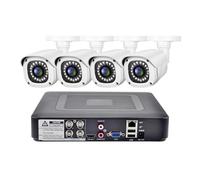 VEKELETE Kit di rilevamento del Volto con Telecamera AHD, videoregistratore da 5 MP, 2 MP, 1080P, Sistema di sorveglianza for Esterni, Set CCTV a 4 canali, Allarme Via e-Mail(2T,2MP Cam Kit No Cable)