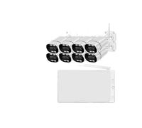 VEKELETE Kit di Sicurezza NVR 8CH 5MP con Monitor LCD da 10,1", Telecamera WiFi, Sistema di sorveglianza CCTV con Visione Notturna a Colori Smart Life/Tuya(1T,8 Camera 8CH NVR_AU Plug)