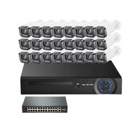 VEKELETE Kit di Sistema di Sicurezza con Telecamera IP Poe 4K 8MP con rilevamento del Volto, Visione Notturna a Colori, Sistema di videosorveglianza CCTV 32CH NVR 4MP(4T,24pcs 8MP Cameras)