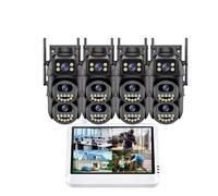 VEKELETE Kit Sistema di sorveglianza WiFi H.265 con Telecamera PTZ 8MP 4K da 8 canali NVR con Schermo da 7 Pollici e monitoraggio Automatico(None,7INCH NVR 8CAMERA_UK Plug)