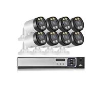 VEKELETE Sistema CCTV cablato H.265 4K HD Poe 8MP Kit di videosorveglianza Domestica con Audio bidirezionale Telecamera IP di Sicurezza con Set NVR 8CH(1T,4CH NVR And 2PCS 8MP)