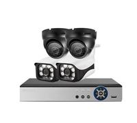 VEKELETE Sistema di Sicurezza CCTV AHD DVR Kit Telecamera AHD con rilevamento facciale da 5 MP Kit Sistema di videosorveglianza DVR da 8 canali for Interni ed Esterni(2T,8CH NVR 4PCS Camera_US Plug)