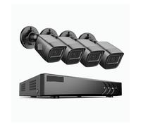 VEKELETE Sistema di Sicurezza CCTV DVR Full HD 1080P 8CH Kit di videosorveglianza for Esterni da 4 Pezzi Obiettivo da 3,6 mm(1T,White)