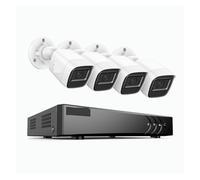 VEKELETE Sistema di Sicurezza CCTV DVR Full HD 1080P 8CH Kit di videosorveglianza for Esterni da 4 Pezzi Obiettivo da 3,6 mm(None,Black)