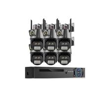 VEKELETE Sistema di sorveglianza NVR Poe PTZ 10CH con Telecamera di Sicurezza CCTV Audio bidirezionale, Zoom 8X, Obiettivo 9MP, Wi-Fi, Kit di videosorveglianza(2T,10CH NVR 6CAMERA_EU Plug)