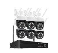VEKELETE Sistema di videosorveglianza H.265 8CH 4MP Set Telecamera di Sicurezza PTZ Kit NVR Wi-Fi Monitoraggio Automatico Audio bidirezionale(1T,8CH NVR 6 Camera)