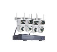 VEKELETE Sistema NVR 16CH for Esterni, Telecamera PTZ Wi-Fi a Doppio Obiettivo 4K, monitoraggio Automatico, Kit di sorveglianza di Sicurezza CCTV Domestica, Audio bidirezionale 4CH(4T)