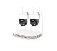 VEKELETE Telecamera di Sicurezza PTZ WiFi a Doppio Obiettivo con Zoom Digitale 8X da 8 MP, Impermeabile, Mini Sistema di videosorveglianza NVR H.265 da 8 canali(500g,8CH NVR 2PCS 8MP Cam)