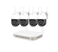 VEKELETE Telecamera di Sicurezza PTZ WiFi a Doppio Obiettivo con Zoom Digitale 8X da 8 MP, Impermeabile, Mini Sistema di videosorveglianza NVR H.265 da 8 canali(1T,8CH NVR 4PCS 8MP Cam)