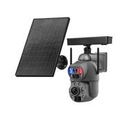 VEKELETE Telecamera Solare da 6 MP con Zoom 36x, SIM 4G, Telecamera di Sicurezza for Esterni, Telecamera di sorveglianza PTZ con Batteria Integrata da 20000 mA(4G Solar Camera)