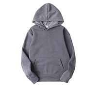 Vekewsap Felpa con cappuccio da uomo, oversize, a maniche lunghe, con cappuccio, stile streetwear, casual, con cappuccio 2025, grigio scuro, 3XL