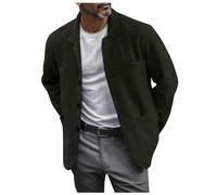 Vekewsap Giacca invernale da aviatore, monopetto, giacca per le mezze stagioni, con bottoni, per il tempo libero, sportiva, per l'autunno, da baseball, da uomo, verde, XL