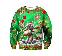 Vekewsap Maglione natalizio da uomo e da donna, maglione natalizio, maglione da uomo, per feste di Natale, a maniche lunghe, con scollo rotondo, maglione invernale, b, M