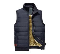 Vekewsap Oversized, gilet invernale da uomo, per il tempo libero, senza maniche, sportivo, in pile, senza maniche, senza maniche, giacca sportiva, Blu mare, XXL
