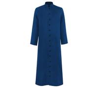 Vekewsap Sacerdote romano uomo clero Soutane adulto urbano cosplay gotico giacca pulpito costume da sacerdote romano costume da sacerdote vestito con colletto alto medievale, Blu, S