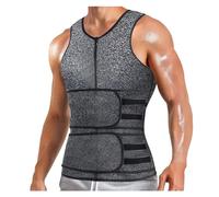 Vekewsap Shapewear - Canottiera sportiva da uomo, dimagrante, a compressione, a compressione, modellante, a forma di corpo, senza maniche, S01 grigio scuro, M