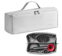 Veki Borsa da Viaggio Portatile in Pelle PU Compatibile con Dyson Airwrap Styler e Shark, Borsa Impermeabile per Asciugacapelli, Custodia da Viaggio per Dyson Supersonic Capelli e Accessori (Grigio)