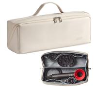 Veki Borsa da Viaggio Portatile in Pelle PU Compatibile con Dyson Airwrap Styler e Shark, Borsa Impermeabile per Asciugacapelli, Custodia da Viaggio per Dyson Supersonic Capelli e Accessori (Bianco)