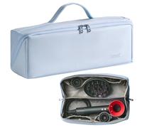 Veki Borsa da Viaggio Portatile in Pelle PU Compatibile con Dyson Airwrap Styler e Shark, Borsa Impermeabile per Asciugacapelli, Custodia da Viaggio per Dyson Supersonic Capelli e Accessori (Blu)