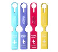 Veki Etichetta per Valigia in PVC, Etichette Viaggio Bagagli con Nome e Indirizzo, Etichetta Bagaglio per Crociera, Etichette per Bagaglio per il Aereo Bagaglio, Valigie (Multicolore A*4 Pezzi)