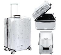 Veki Impermeabile Antipolvere Coprivaligia Trolley da Viaggio, Trasparente Copertura Bagagli Protezione Dalla Pioggia, Antigraffio Custodie Protettive per Valigie (Rapporto triplo sette, 28pollici)