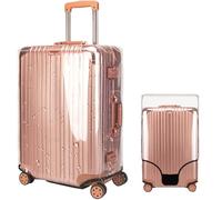 Veki Impermeabile Antipolvere Coprivaligia Trolley da Viaggio, Trasparente Copertura per Bagagli Protezione Dalla Pioggia, Antigraffio Custodie Protettive per Valigie (Completamente chiuso, 24pollici)