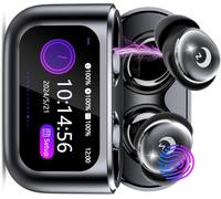VEKJ Auricolari wireless per la traduzione del sonno, con touch screen, Bluetooth 5.4, cancellazione del rumore, cuffie di traduzione nere