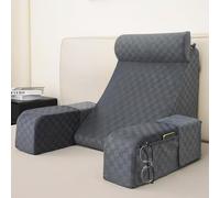 Vekkia Cuscino da lettura per sedersi a letto per adulti, cuscino per la schiena per stare seduti a letto, cuscino di supporto per la schiena, cuscino per letto e sedia da lettura, con grandi tasche