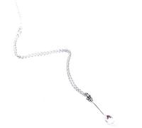 Vektenxi Collana di alta qualità da donna/ragazza, con mini cucchiaino da tè, ciondolo a forma di gamba portachiavi, regalo per ragazza, colore argento