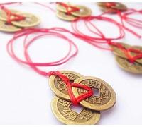 Vektenxi Monete Bronzo Placcato in Lega di Zinco, Feng Shui e Buona Fortuna, Rosso